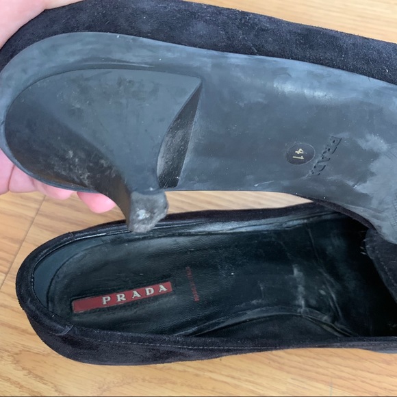 PRADA Suede Kitten Heel Square Toe - Picture 6 of 8